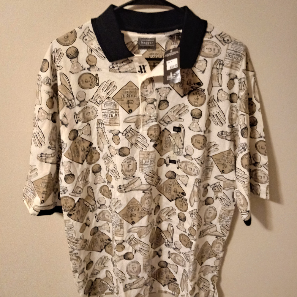 Haggar Golf men's polo shirt with golf print